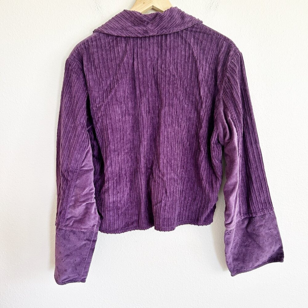 Vtg Christopher & Banks Jacket M Purple Crop Chenille Bolero Blazer NEW - Picture 7 of 12